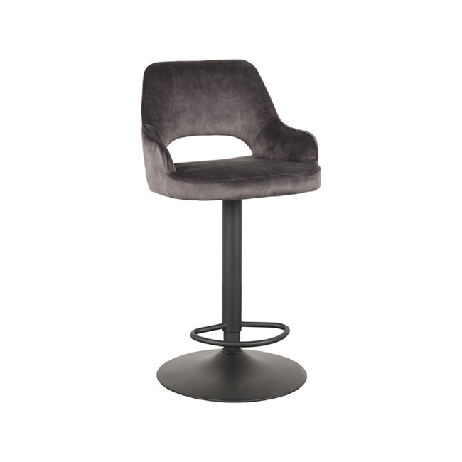 Label51 LABEL51 Barkruk Fer - Antraciet - Velours - Gaslift