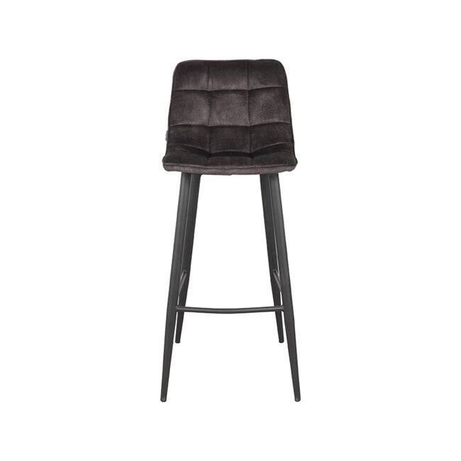 Label51 LABEL51 Barkruk Jelt - Antraciet - Velours - Zithoogte 78