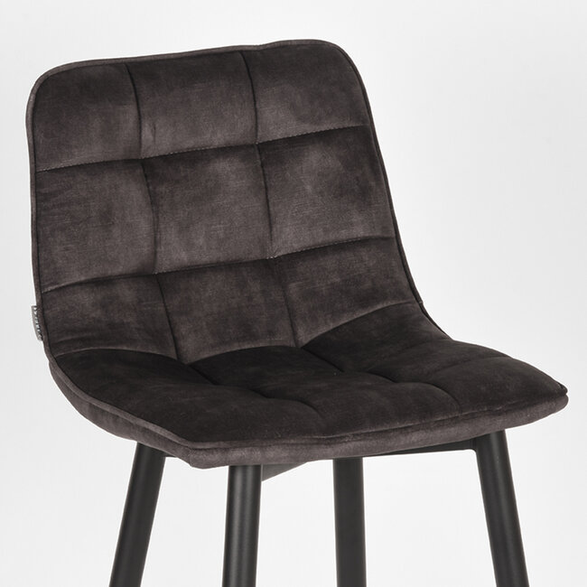 Label51 LABEL51 Barkruk Jelt - Antraciet - Velours - Zithoogte 78