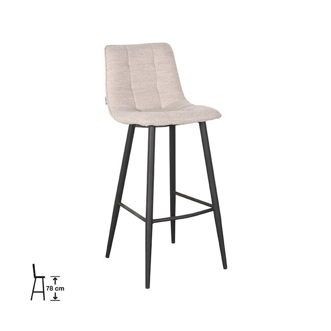 Label51 LABEL51 Barkruk Jelt - Naturel - Boucle - Zithoogte 78