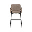 Label51 LABEL51 Barkruk Joni - Taupe - Microfiber - Zithoogte 65