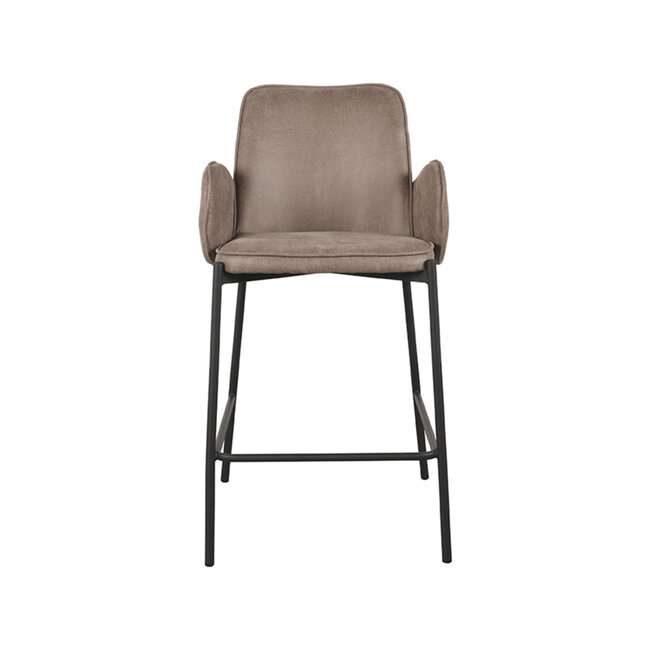 Label51 LABEL51 Barkruk Joni - Taupe - Microfiber - Zithoogte 65