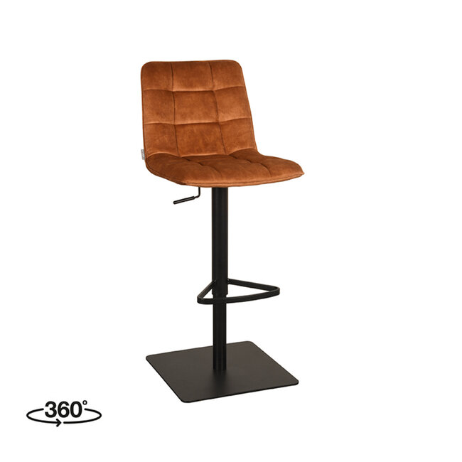 Label51 LABEL51 Barkruk Juul - Oker - Velours - Gaslift