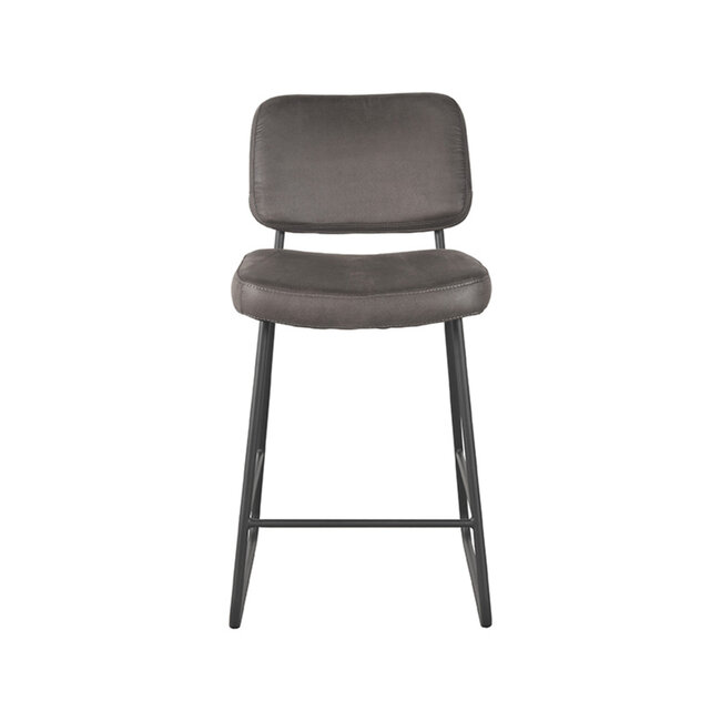 Label51 LABEL51 Barkruk Noah - Antraciet - Microfiber - Zithoogte 65