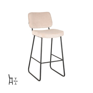Label51 LABEL51 Barkruk Noah - Naturel - Ribcord - Zithoogte 78