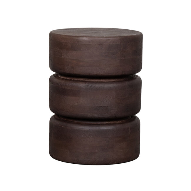 Label51 LABEL51 Bijzettafel Milly - Espresso - Mangohout - 35 cm