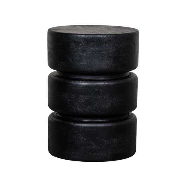 Label51 LABEL51 Bijzettafel Milly - Zwart - Mangohout - 35 cm