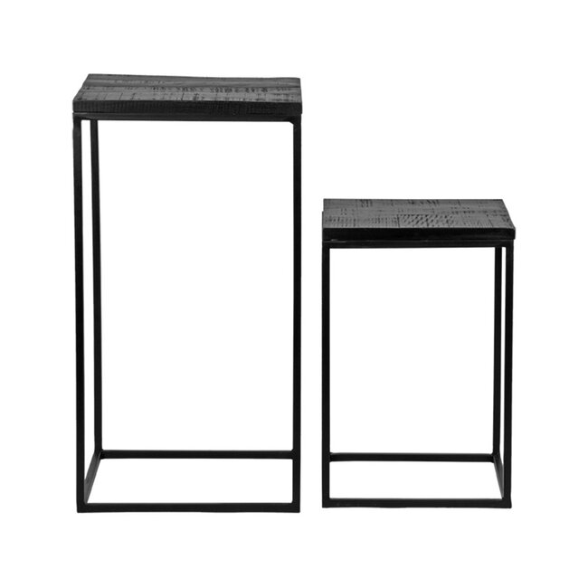 Label51 LABEL51 Bijzettafel Vintage - Zwart - Mangohout