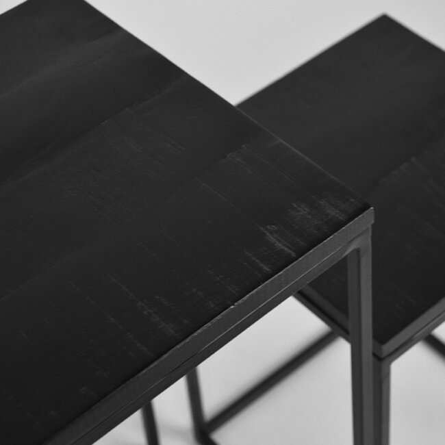 Label51 LABEL51 Bijzettafel Vintage - Zwart - Mangohout