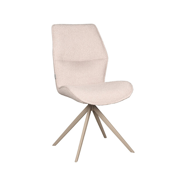 Label51 LABEL51 Eetkamerstoel Comfy - Naturel - Boucle - Taupe Onderstel