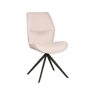 Label51 LABEL51 Eetkamerstoel Comfy - Naturel - Boucle - Zwart Onderstel