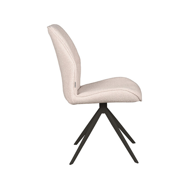 Label51 LABEL51 Eetkamerstoel Comfy - Naturel - Boucle - Zwart Onderstel