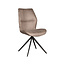 Label51 LABEL51 Eetkamerstoel Comfy - Taupe - Micro Suede - Zwart Onderstel
