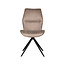 Label51 LABEL51 Eetkamerstoel Comfy - Taupe - Micro Suede - Zwart Onderstel
