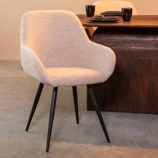 Label51 LABEL51 Eetkamerstoel Fender - Naturel - Boucle