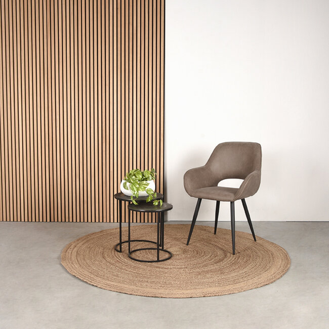 Label51 LABEL51 Eetkamerstoel Fer - Taupe - Micro Suede