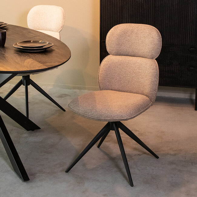 Label51 LABEL51 Eetkamerstoel Finn - Truffel grijs - Boucle