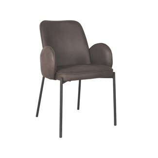 Label51 LABEL51 Eetkamerstoel Jari - Antraciet - Microfiber