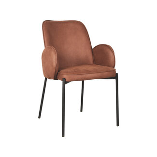 Label51 LABEL51 Eetkamerstoel Jari - Cognac - Microfiber