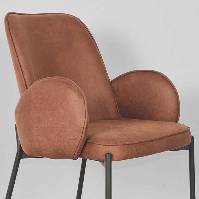 Label51 LABEL51 Eetkamerstoel Jari - Cognac - Microfiber