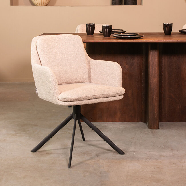 Label51 LABEL51 Eetkamerstoel Joy - Naturel - Boucle