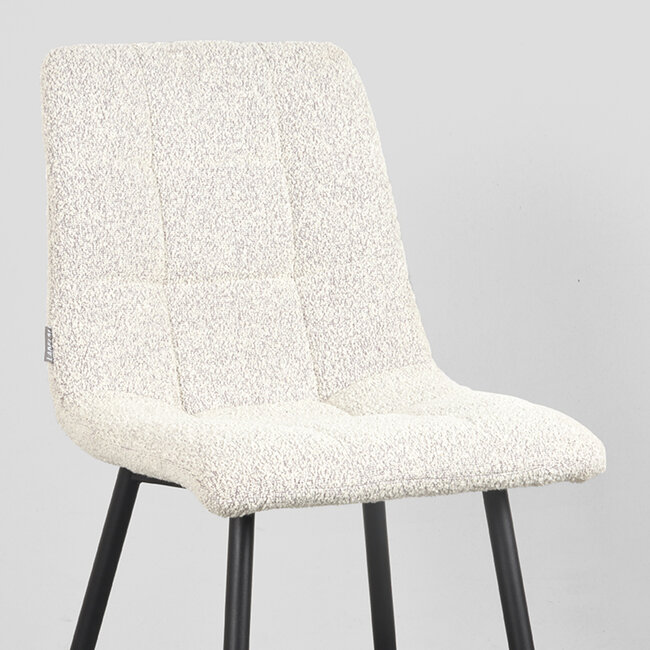Label51 LABEL51 Eetkamerstoel Juul - Wit - Boucle