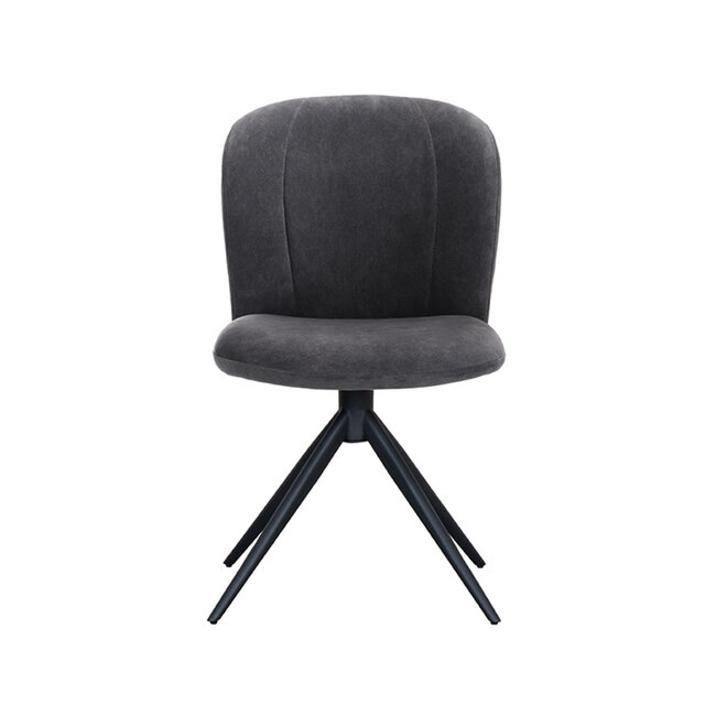 Label51 LABEL51 Eetkamerstoel Kimo - Antraciet - Cosmo - Zwart Onderstel