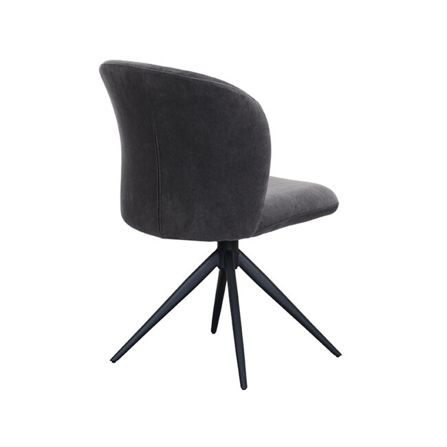 Label51 LABEL51 Eetkamerstoel Kimo - Antraciet - Cosmo - Zwart Onderstel