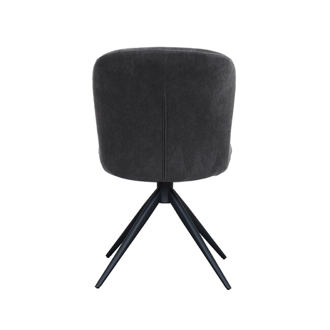 Label51 LABEL51 Eetkamerstoel Kimo - Antraciet - Cosmo - Zwart Onderstel