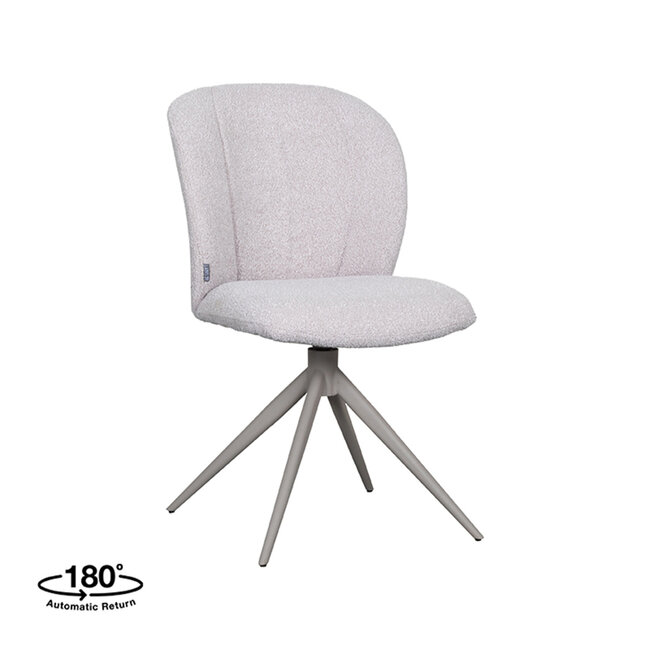 Label51 LABEL51 Eetkamerstoel Kimo - Naturel - Boucle - Taupe Onderstel