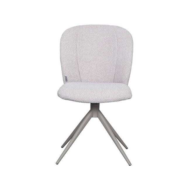 Label51 LABEL51 Eetkamerstoel Kimo - Naturel - Boucle - Taupe Onderstel