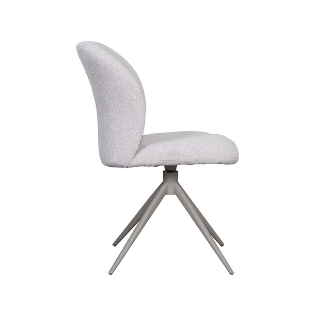 Label51 LABEL51 Eetkamerstoel Kimo - Naturel - Boucle - Taupe Onderstel