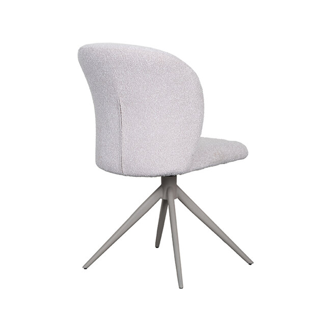 Label51 LABEL51 Eetkamerstoel Kimo - Naturel - Boucle - Taupe Onderstel