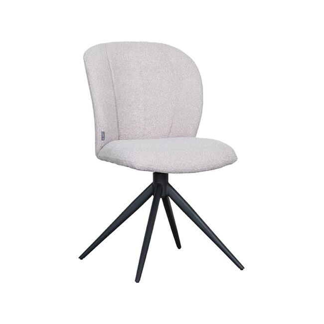 Label51 LABEL51 Eetkamerstoel Kimo - Naturel - Boucle - Zwart Onderstel