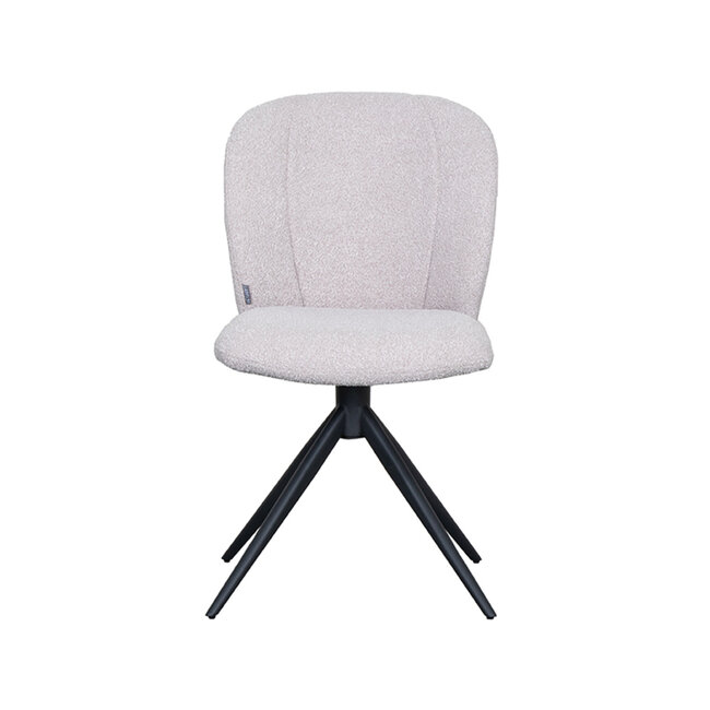 Label51 LABEL51 Eetkamerstoel Kimo - Naturel - Boucle - Zwart Onderstel