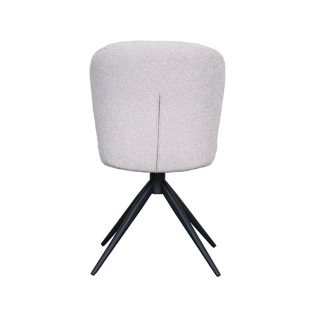 Label51 LABEL51 Eetkamerstoel Kimo - Naturel - Boucle - Zwart Onderstel