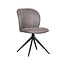 Label51 LABEL51 Eetkamerstoel Kimo - Taupe - Micro Suede - Zwart Onderstel