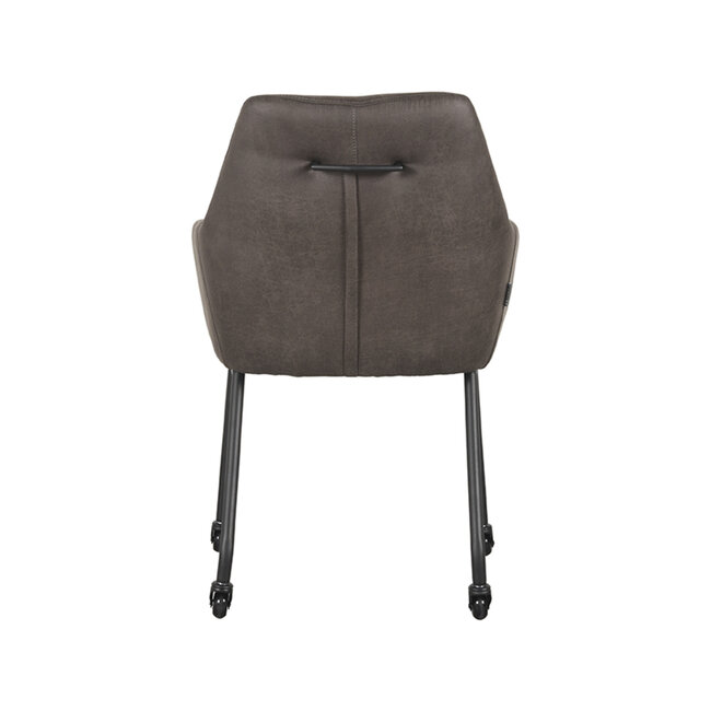 Label51 LABEL51 Eetkamerstoel Lenny - Antraciet - Microfiber