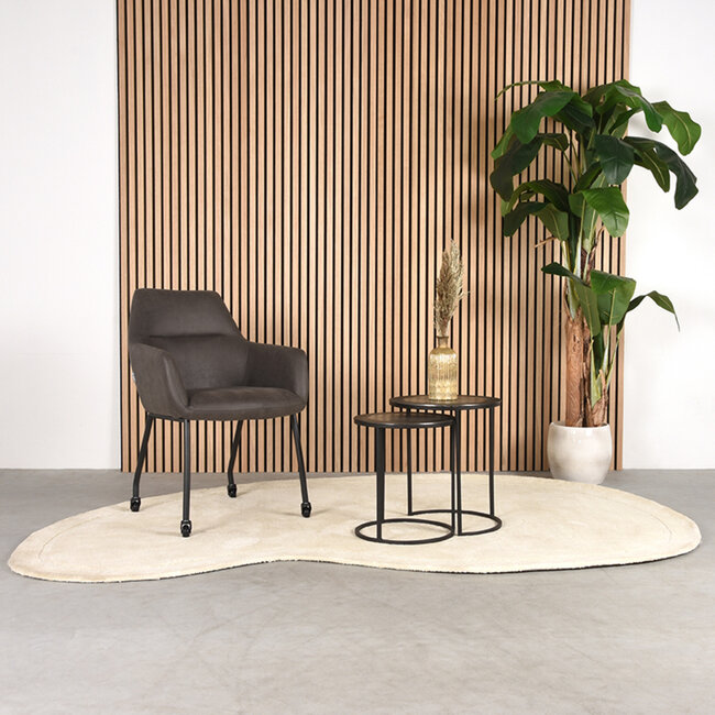 Label51 LABEL51 Eetkamerstoel Lenny - Antraciet - Microfiber