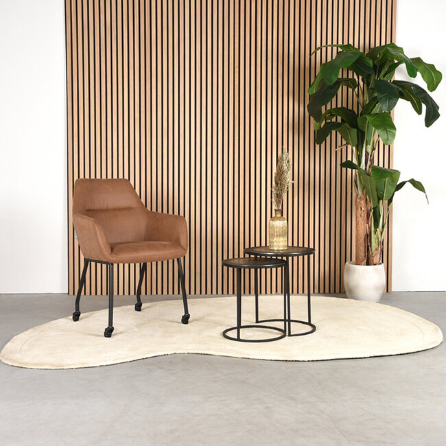 Label51 LABEL51 Eetkamerstoel Lenny - Cognac - Microfiber