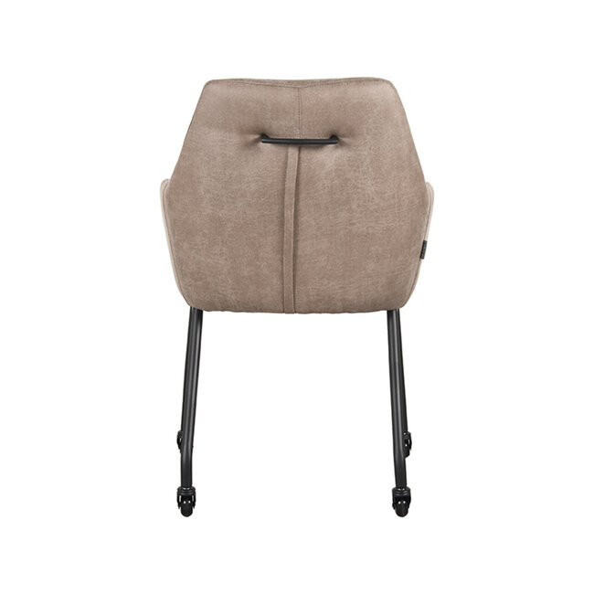 Label51 LABEL51 Eetkamerstoel Lenny - Taupe - Microfiber