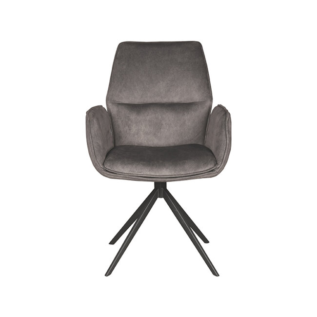 Label51 LABEL51 Eetkamerstoel Mellow - Antraciet - Cosmo - Zwart Onderstel