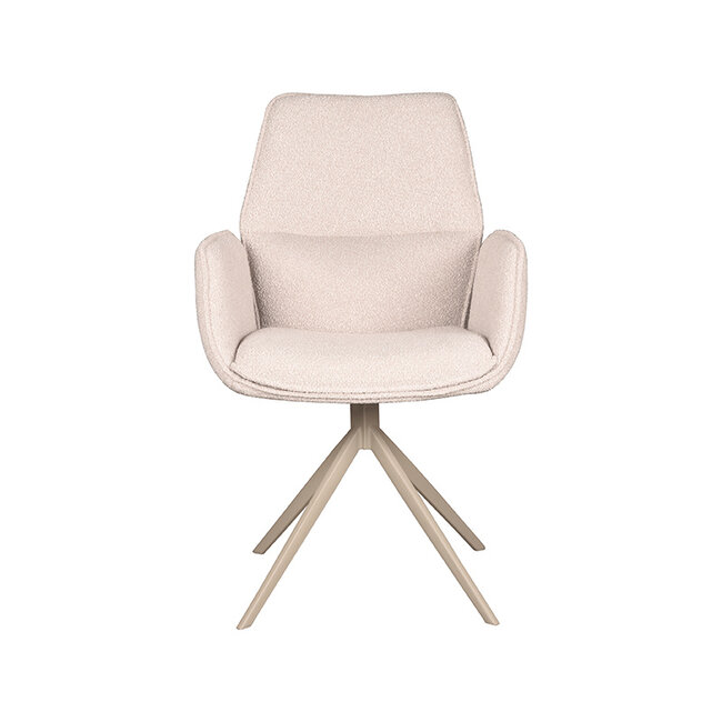 Label51 LABEL51 Eetkamerstoel Mellow - Naturel - Boucle - Taupe Onderstel