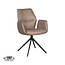 Label51 LABEL51 Eetkamerstoel Mellow - Taupe - Micro Suede - Zwart Onderstel