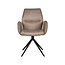 Label51 LABEL51 Eetkamerstoel Mellow - Taupe - Micro Suede - Zwart Onderstel