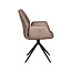 Label51 LABEL51 Eetkamerstoel Mellow - Taupe - Micro Suede - Zwart Onderstel
