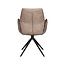 Label51 LABEL51 Eetkamerstoel Mellow - Taupe - Micro Suede - Zwart Onderstel