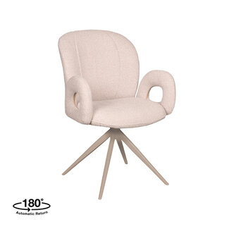 Label51 LABEL51 Eetkamerstoel Neo - Naturel - Boucle - Taupe Onderstel