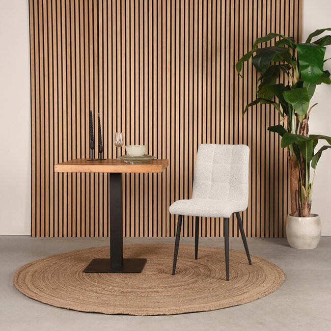 Label51 LABEL51 Eetkamerstoel Sam - Wit - Boucle