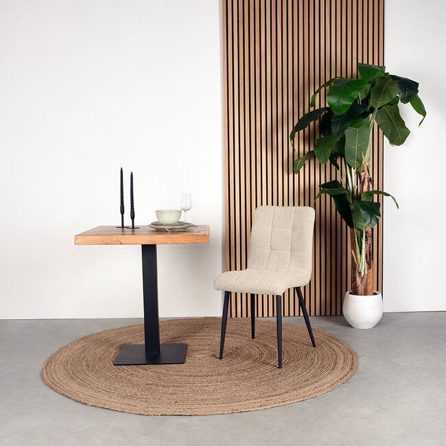 Label51 LABEL51 Eetkamerstoel Sam - Zand - Boucle